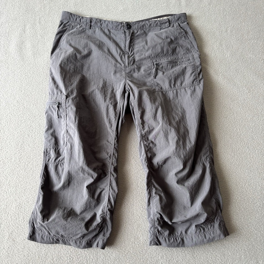 The North Face Womens 8 Gray Dry Wicking Cargo Crop Capri Outdoor Hiking Pants